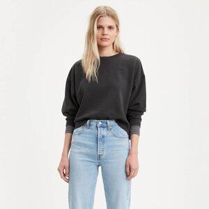 LEVI'S Diana Crewneck Sweatshirt Ultra Soft Caviar Black XS - SOLD OUT (NWOT)
